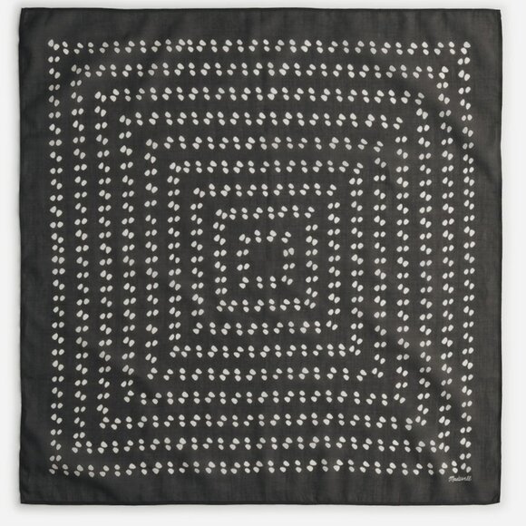 New Madewell Organic Cotton Soft Charcoal Bandana - Picture 2 of 4
